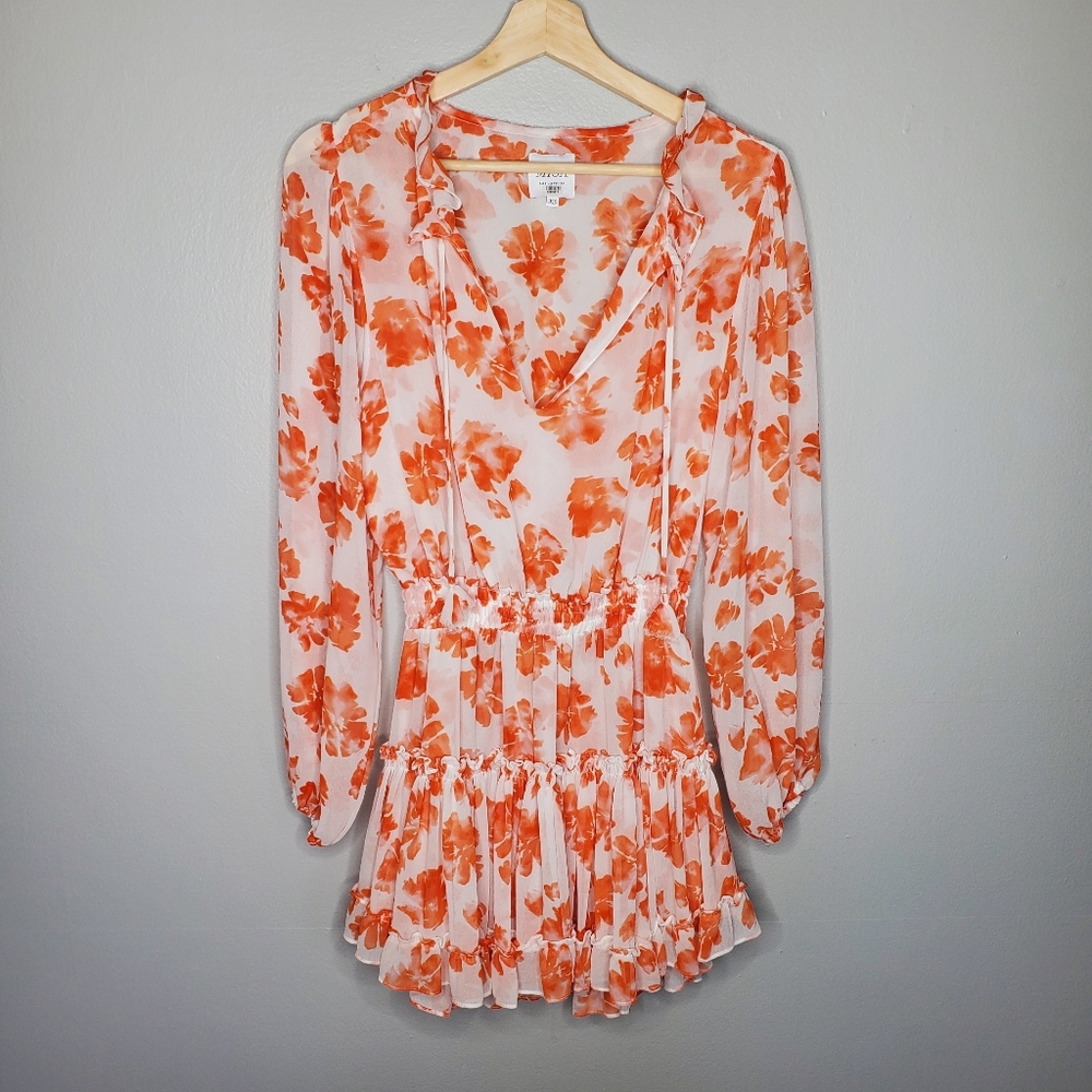 Misa Los Angeles Lorena Dress Orange Tie Dye